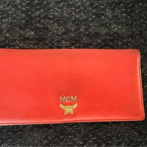MCM Coral Leather Long Wallet